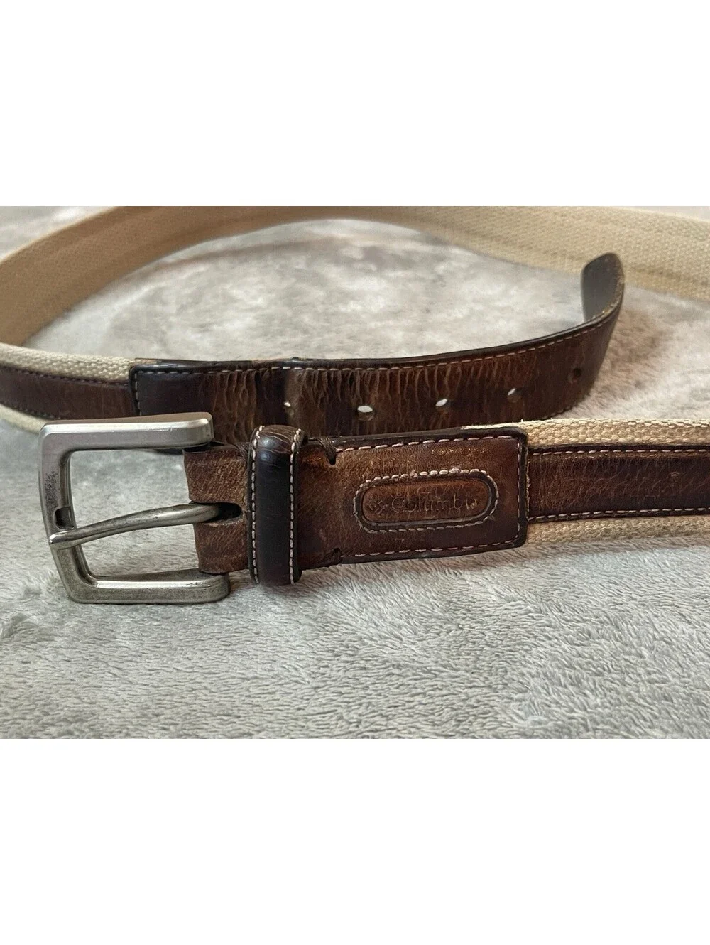 Columbia Belt Men’s Everyday Casual Comfort Leather Fabric 36/90 Brown Neutral